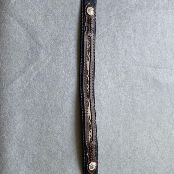 Vintage Nocona Western Leather Belt Brown Unisex Adjustable 36 - Picture 5 of 6